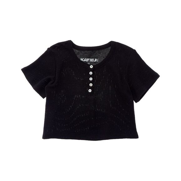 Katiejnyc Girls  Saari Top, Black - Picture 1 of 2